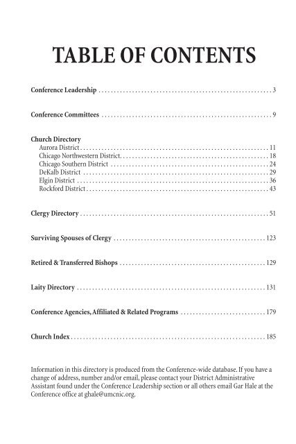 northern illinois conference clergy directory