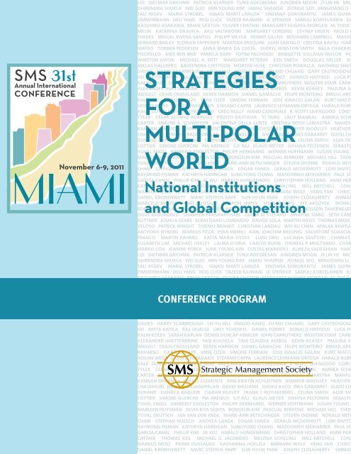 StrategieS for a Multi-Polar World - Strategic Management Society