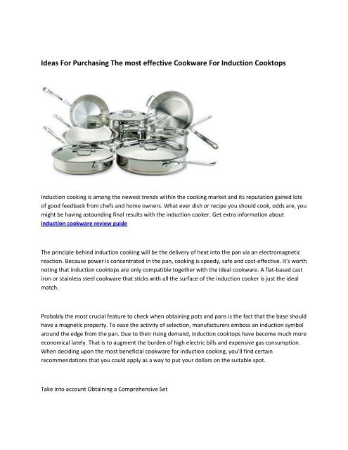 8 Choose The Best Induction Pans