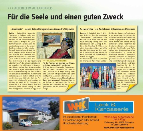 Altlandkreis Ausgabe September/Oktober2017 - Das Magazin für den westlichen Pfaffenwinkel