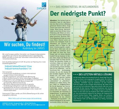Altlandkreis Ausgabe September/Oktober2017 - Das Magazin für den westlichen Pfaffenwinkel