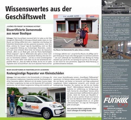 Altlandkreis Ausgabe September/Oktober2017 - Das Magazin für den westlichen Pfaffenwinkel