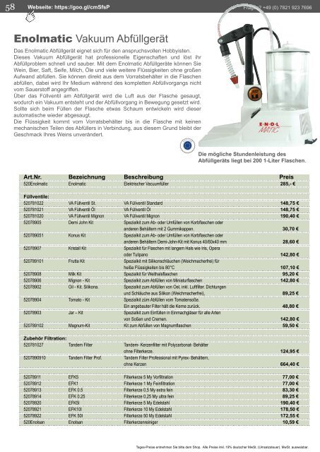 Kellerei-Technik Katalog 2017 / 2018