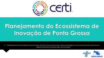 Planejamento do Ecossistema de Inovação de Ponta Grossa