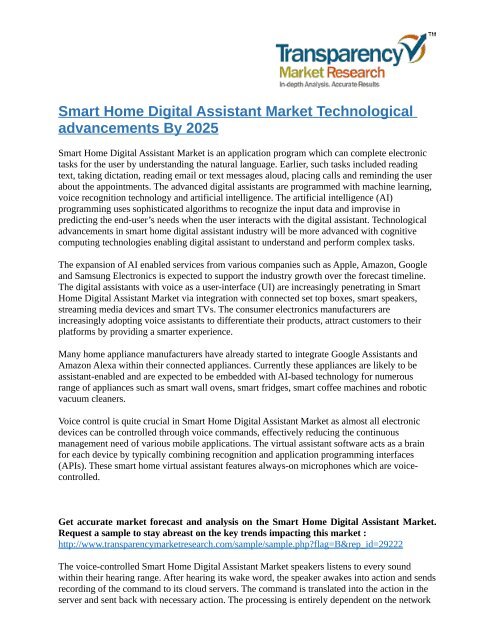 Smart Home Digital Assistant Market