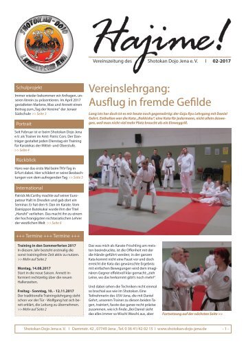 Vereinszeitung Shotokan Dojo Jena e.V. 02/2017