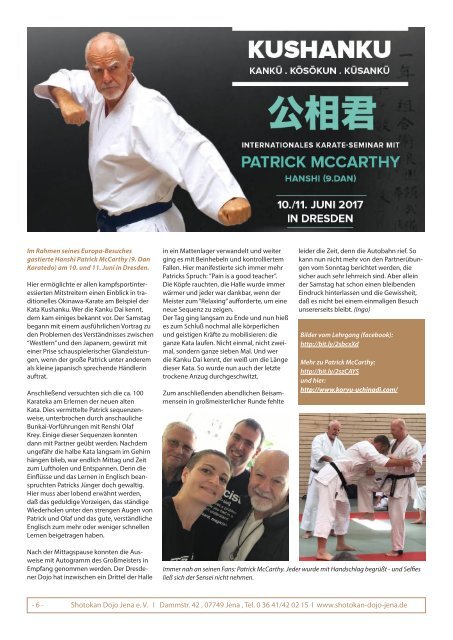 Vereinszeitung Shotokan Dojo Jena e.V. 02/2017