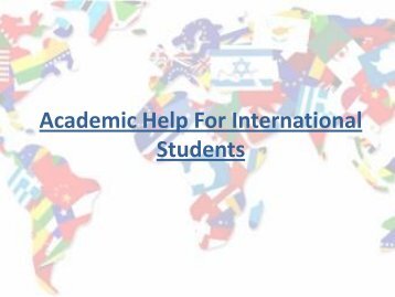 Academic Help For International Students