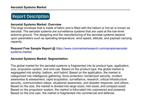 Global Aerostat Systems Market, 2016–2024