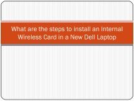 What are the steps to install an Internal Wireless Card in a New Dell Laptop