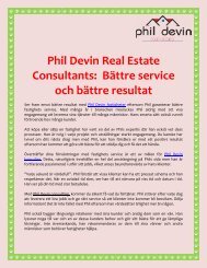 Phil Devin Real Estate Consultants: Bättre service och bättre resultat