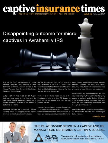 Captive Insurance Times Issue 130