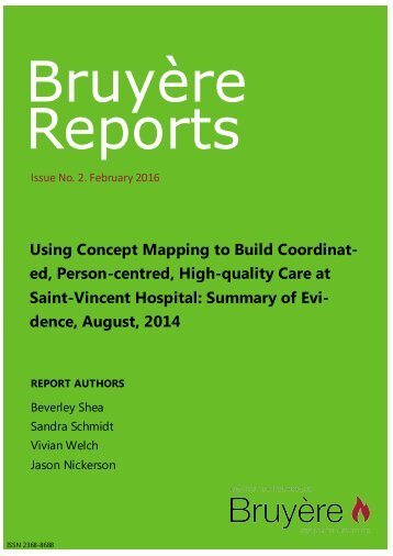 Using Concept Mapping to Build Coordinated, Person-centered, High-quality Care at Saint-Vincent Hospital: Summary of Evidence 