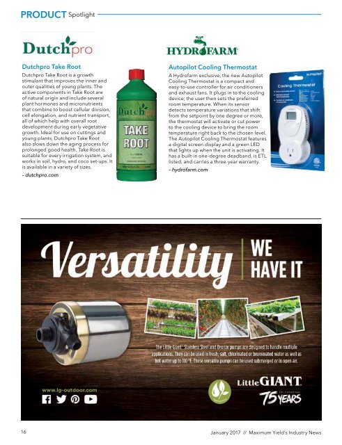 Maximum Yield's Industry News | January 2017