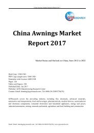 China Awnings Market Report 2017