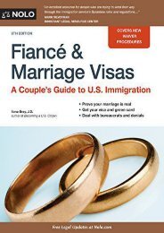  Read PDF Fianca and Marriage Visas: A Couple s Guide to U.S. Immigration (Fiance and Marriage Visas) -  Best book - By Ilona Bray J.D. Jd