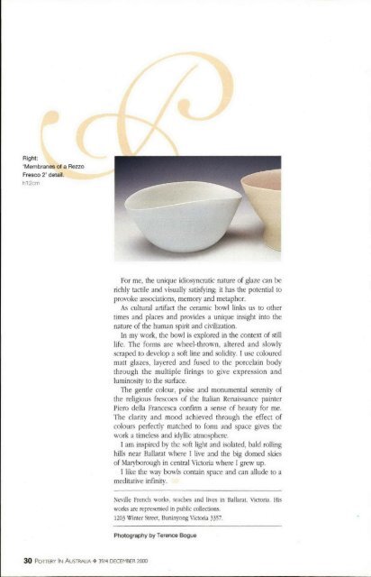 Pottery In Australia Vol 39 No 4 December 2000