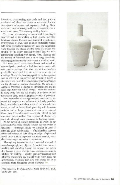 Pottery In Australia Vol 39 No 4 December 2000