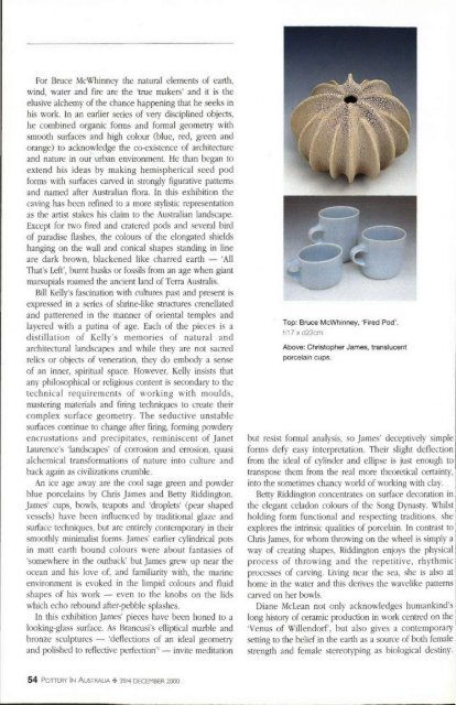 Pottery In Australia Vol 39 No 4 December 2000