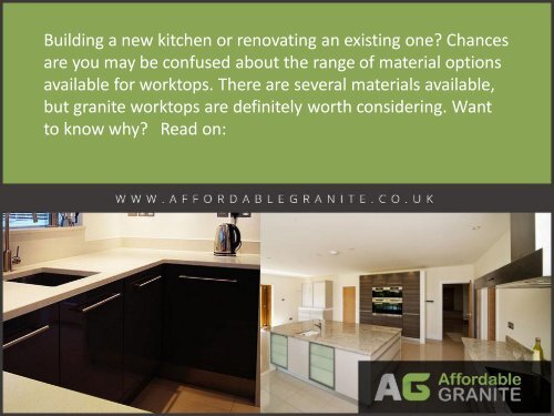 4 Advantages of Installing Granite Worktops