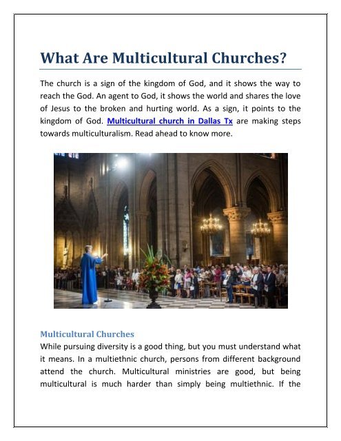 What Are Multicultural Churches?