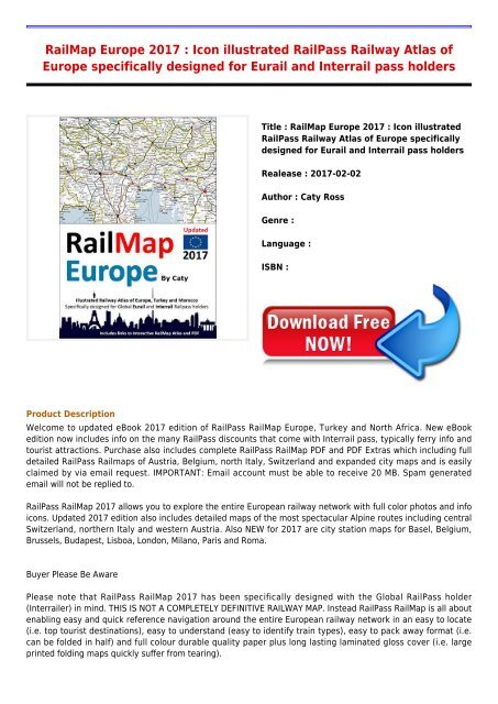 Download E-Book RailMap Europe 2017   Icon illustrated RailPass Railway Atlas of Europe specifically designed for Eurail Full Collection