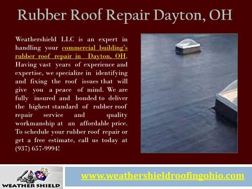 Rubber Roof Repair Dayton, OH