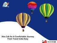 Hire Cab for A Comfortable Journey From Travel India Easy