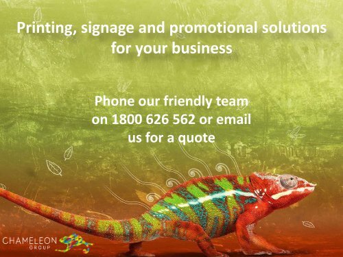 Printing, signage and promotional solutions for your business