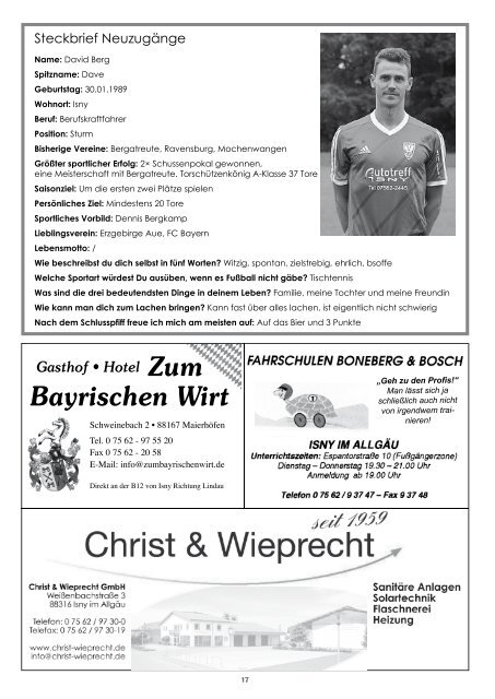 1. Ausgabe Stadionzeitung 2017/18