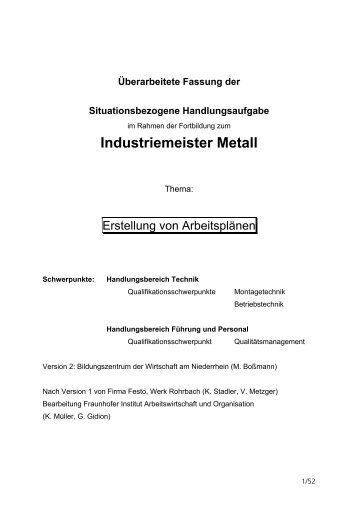 Industriemeister Metall - Meistersite