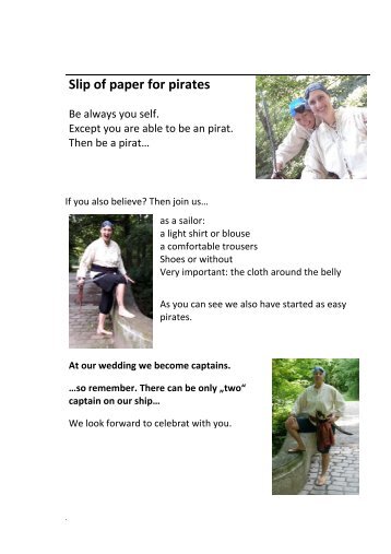 slip of paper for pirates