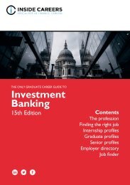 Inside Careers Guide to Investment Banking 15th Edition