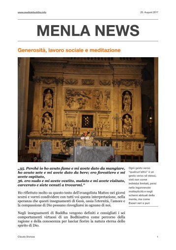 generosità e meditazione