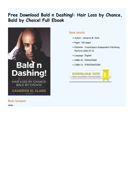 Hair Loss Free Ebook