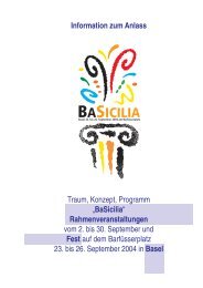 Traum, Konzept, Programm „BaSicilia ... - Basel-Stadt