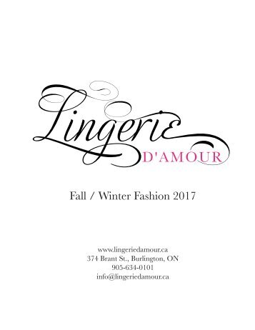 Lingerie D'Amour Fall/Winter 2017 look book