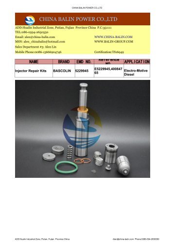 EMD Injector Kits 5229945 