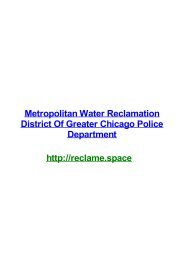 METROPOLITAN WATER RECLAMATION DISTRICT OF GREATER CHICAGO POLICE DEPARTMENT