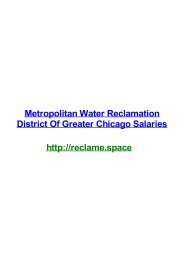 METROPOLITAN WATER RECLAMATION DISTRICT OF GREATER CHICAGO SALARIES