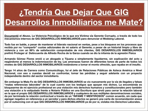 GIG Desarrollo Inmobiliarios Acumula Denuncias de Clientes y Vecinos Histéricos 