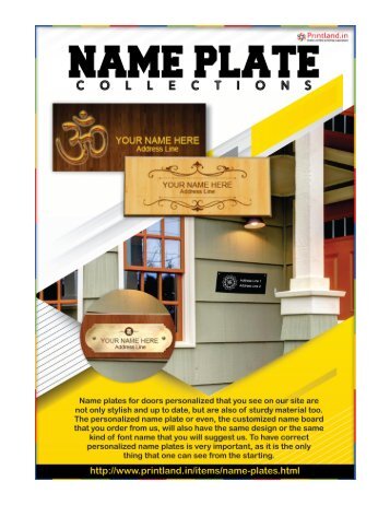Nameplates - Buy Personalized and Customized Name Plates Online in India
