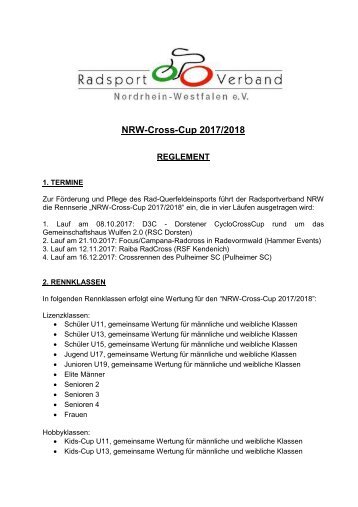 Reglement NRW-Cross-Cup 2017 2018