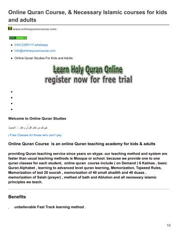 onlinequrancourse.com-Online Quran Course  Necessary Islamic courses for kids and adults