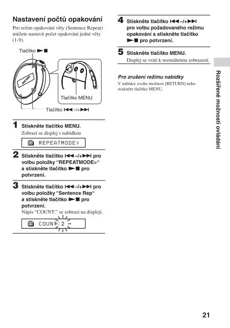 Sony NW-E105 - NW-E105 Istruzioni per l'uso Ceco