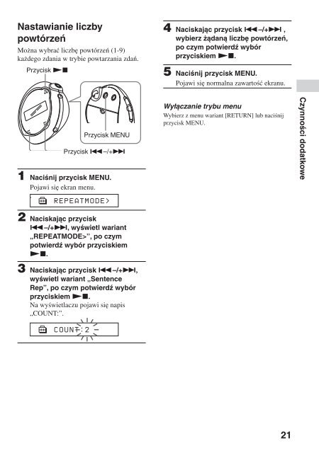 Sony NW-E105 - NW-E105 Istruzioni per l'uso Polacco