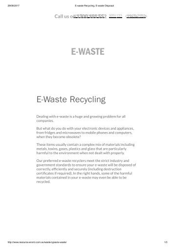 E-waste Recycling, E-waste Disposal