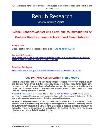 Global Robotics Market Growth Factors