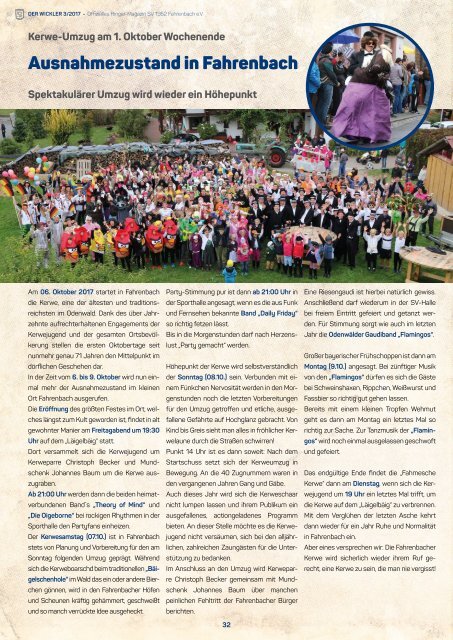 Vereinsmagazin - Der Wickler 3. Ausgabe 2017