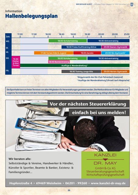 Vereinsmagazin - Der Wickler 3. Ausgabe 2017